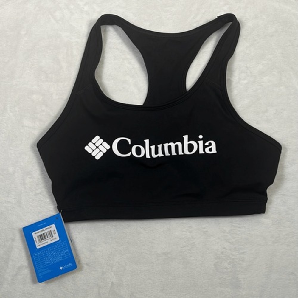 Columbia Women 1 Pack Classic Logo‎ Racerback Omni Wick Bra Size M Sport Bra New